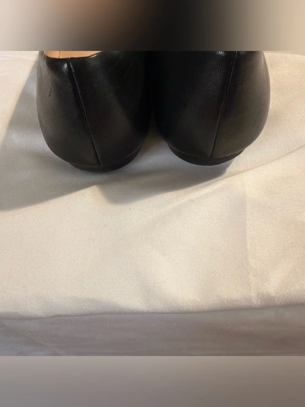 Kate Spade Black Pointed Toe Flats with Gold Spade Hardware